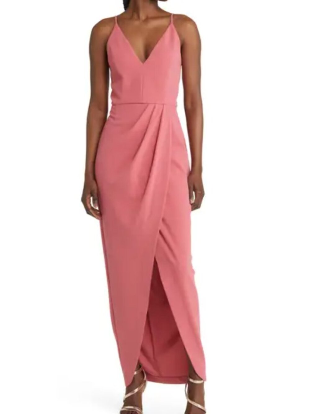WAYF The Ines V-Neck Tulip Gown Mulberry LIKE NEW XXL